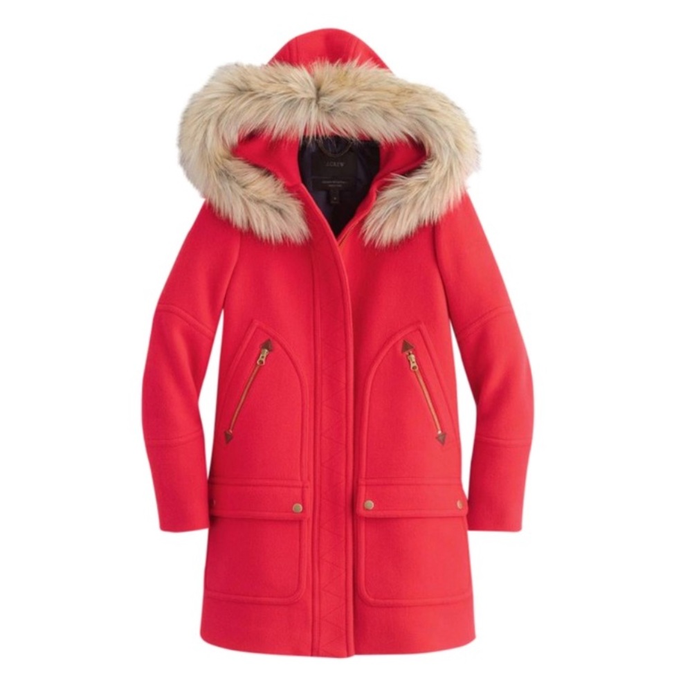 Jcrew Chateau Parka in electric red